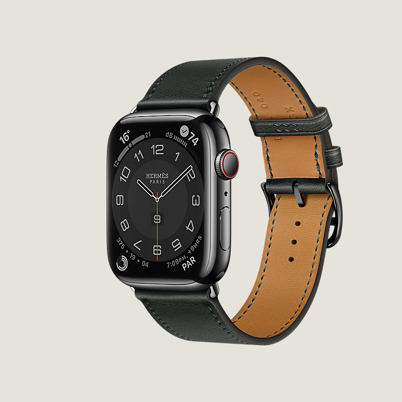 Space Black Series 8 case & Band Apple Watch Hermès Single Tour 45